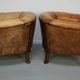 Vintage Dutch Cognac Leather Club Chairs, Set of 2