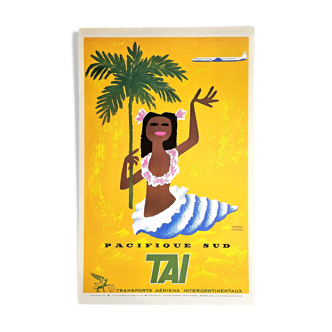 Affiche hervé morvan - tai - pacifique sud