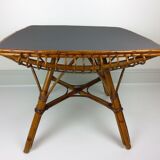 Vintage bamboo and rattan table 1960