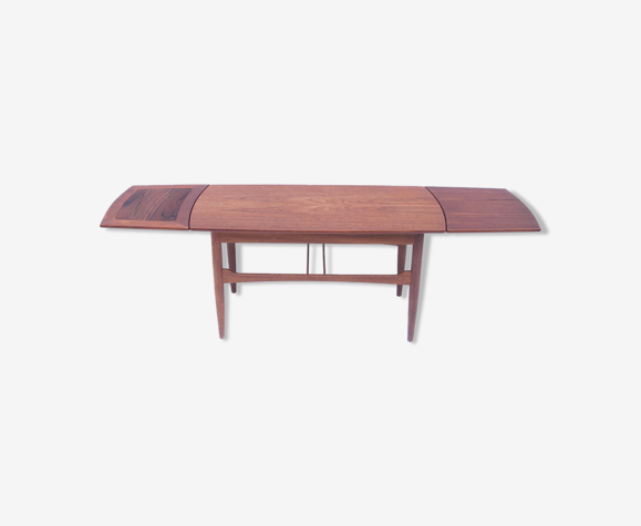 Scandinavian Danish coffee table extendable teak & rosewood