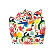 Sofa Bibambola conçu par Mario Bellini, revêtu de tissu Arty coloré.