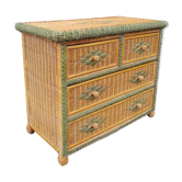 Commode en rotin vintage