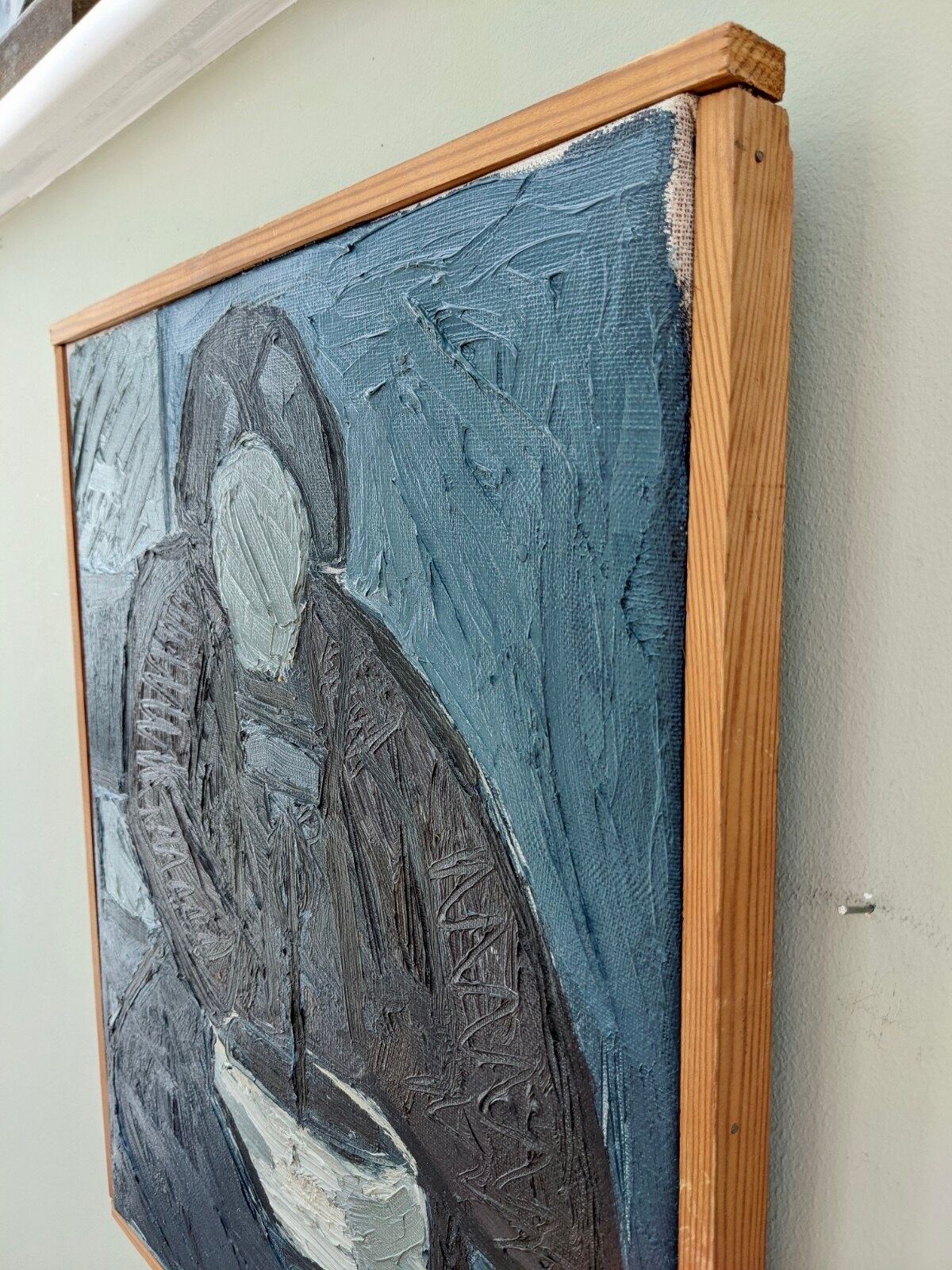 Mid 20th Century "Lady With Bowl" Swedish Figurative Portrait Oil Painting, Framed