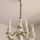 Handgeformt vergoldet vintage Porzellan Kronleuchter Capodimonte 1960er