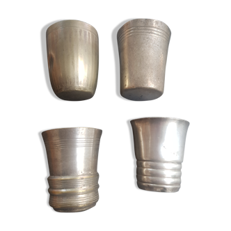 4 silver metal timpani