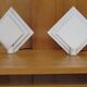 Pair of Lumiance bedside lamps or wall lights in lacquered sheet metal
