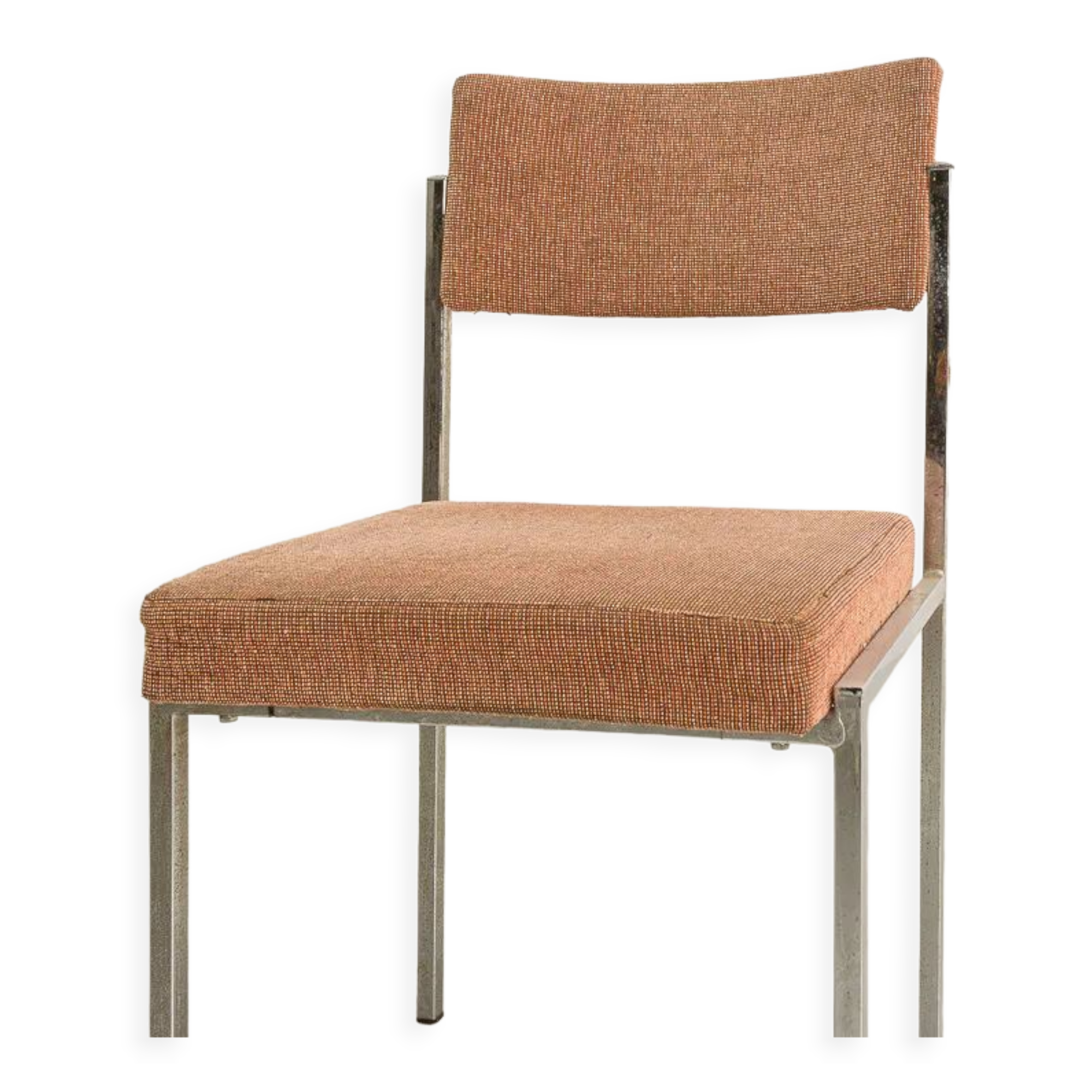 Office chair with chrome-plated steel structure