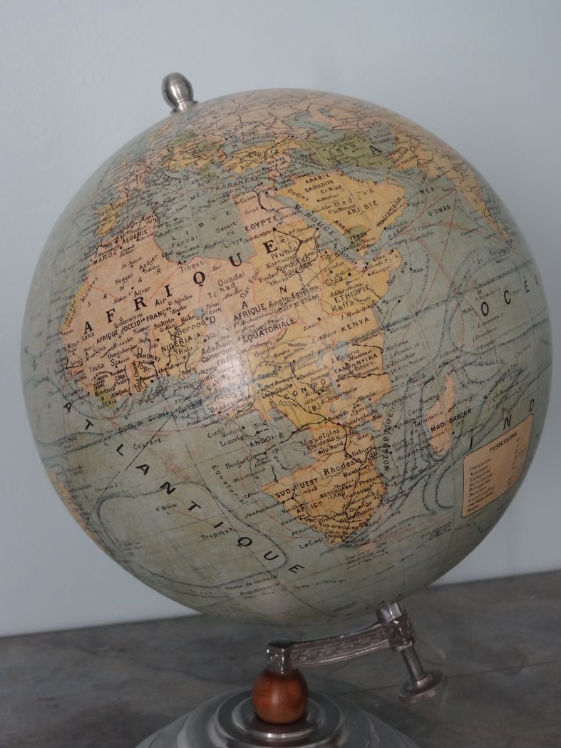 Globe Terrestrial Forest early twentieth, diam. 20 cm