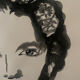 Contemporary portrait of a woman in ink