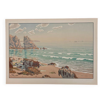 Lithograph by Henri Rivière, Aspects of Nature - The Sea