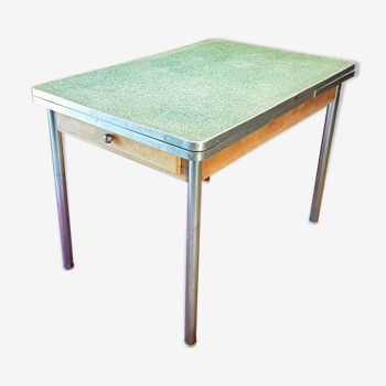 Table de cuisine années 50 en bois zinc formica