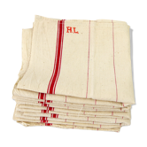 Lot of 6 large red striped towels