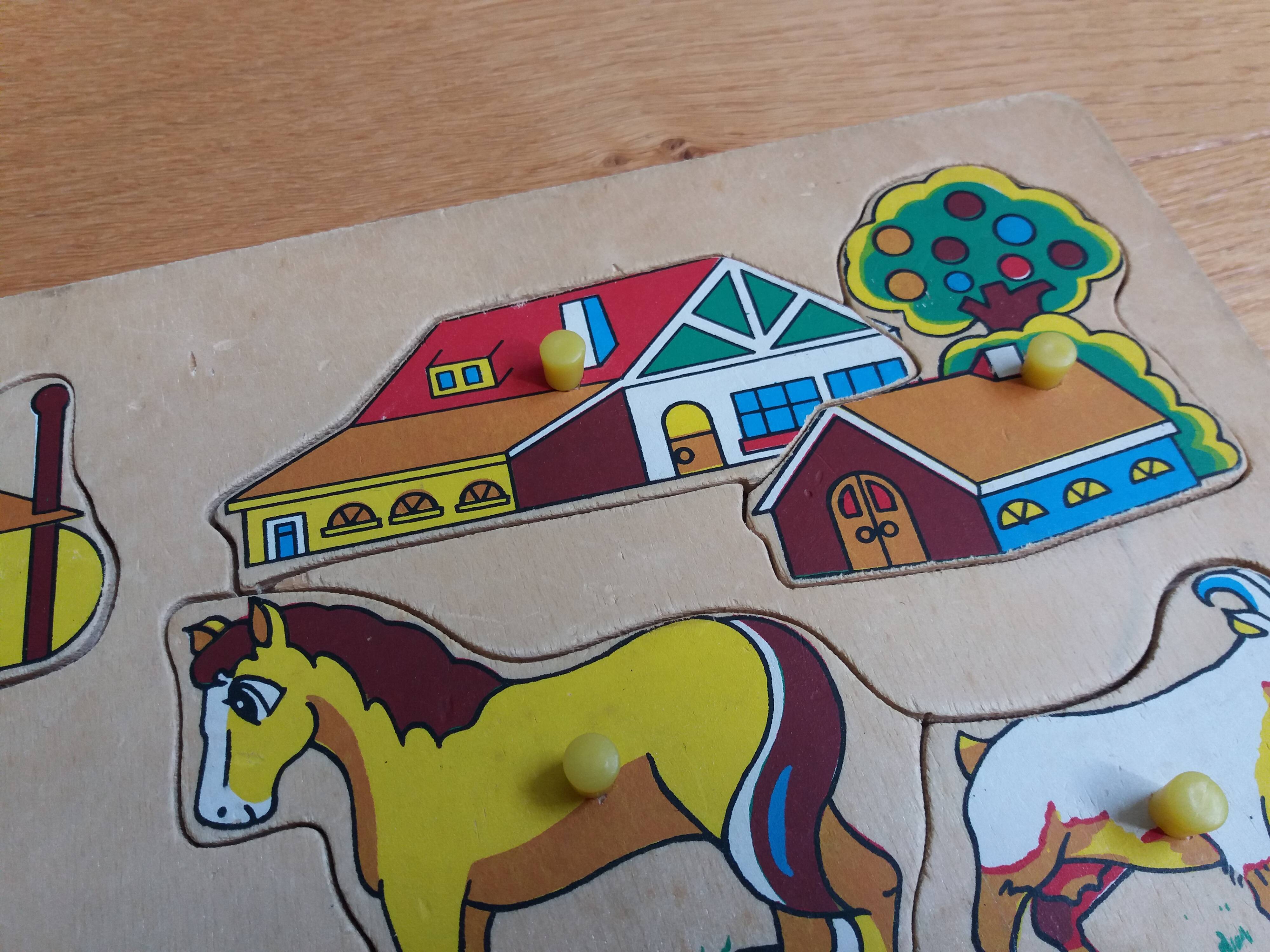 Wooden puzzle farm animals