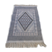 Handmade multicolored white carpet in pure wool