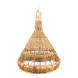 Wicker pendant light, 70s