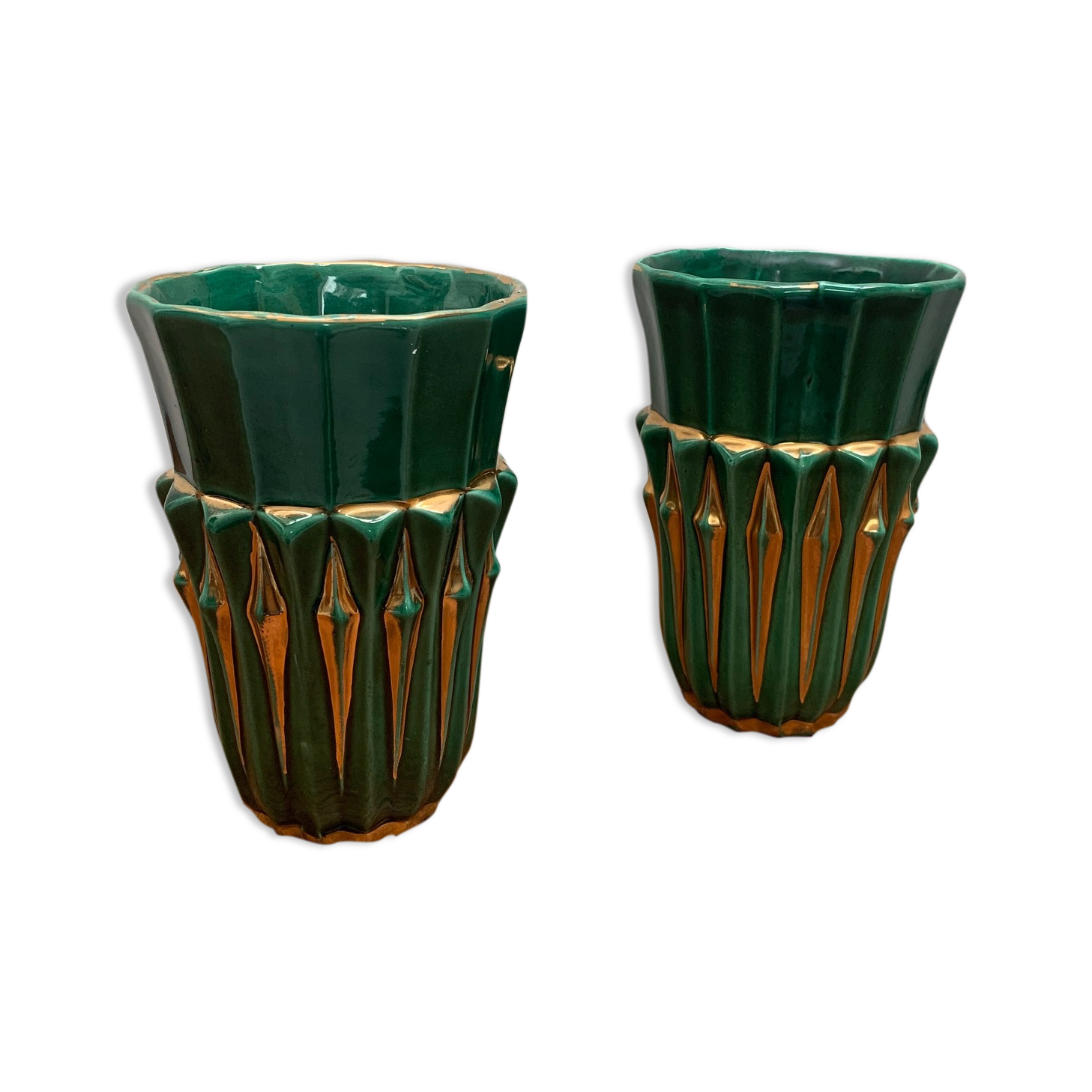 Pair of ceramic vases by PL France, 1960s