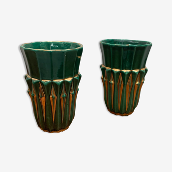 Pair of ceramic vases by PL France, 60s