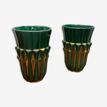 Paire de vases en céramique par PL France, années 60