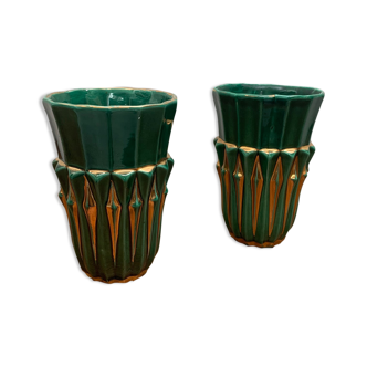 Pair of ceramic vases by PL France, 60s