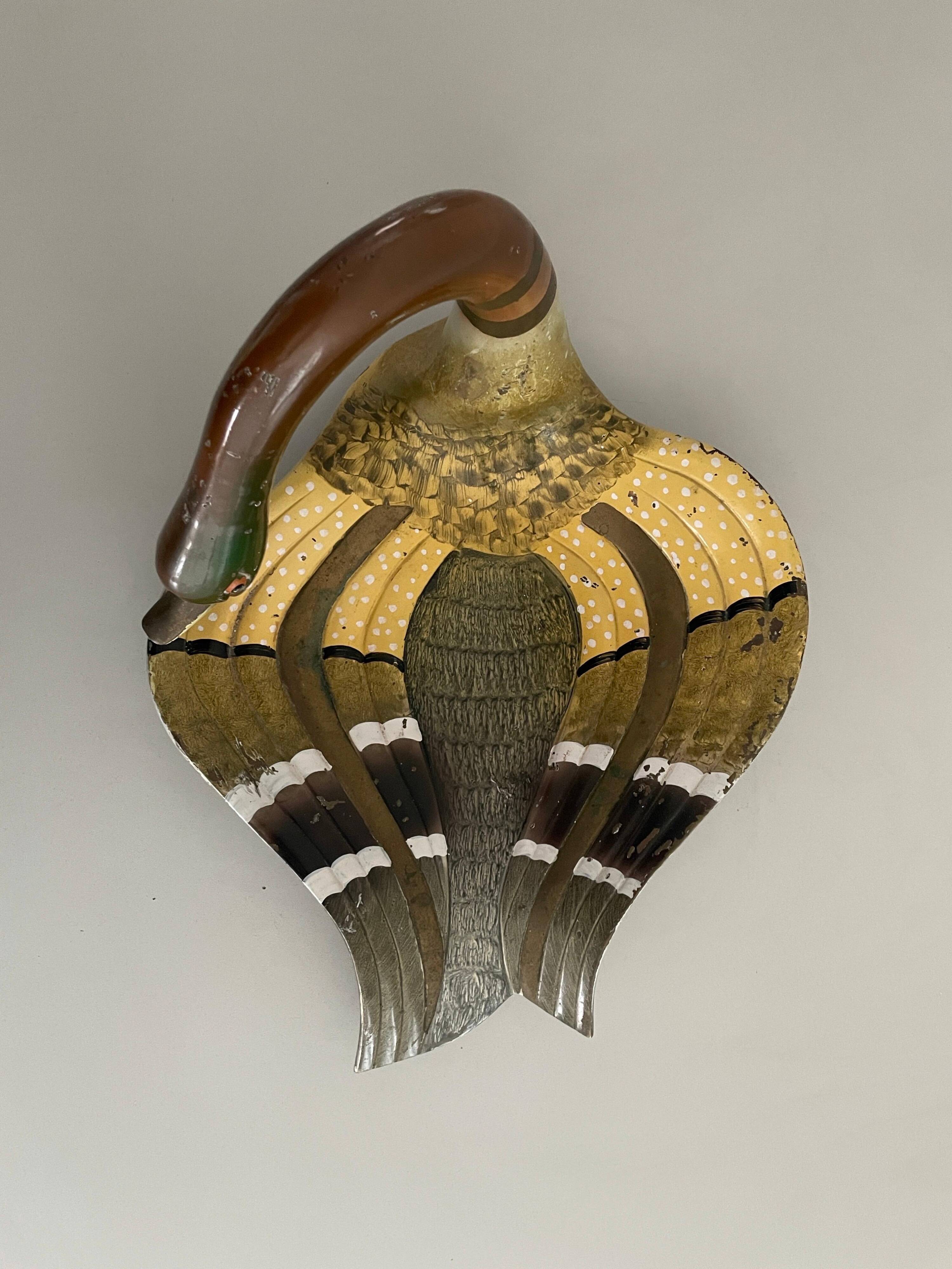 Adorable decorative centrepiece sculpture in the shape of a brass duck, 1970s, Germany.