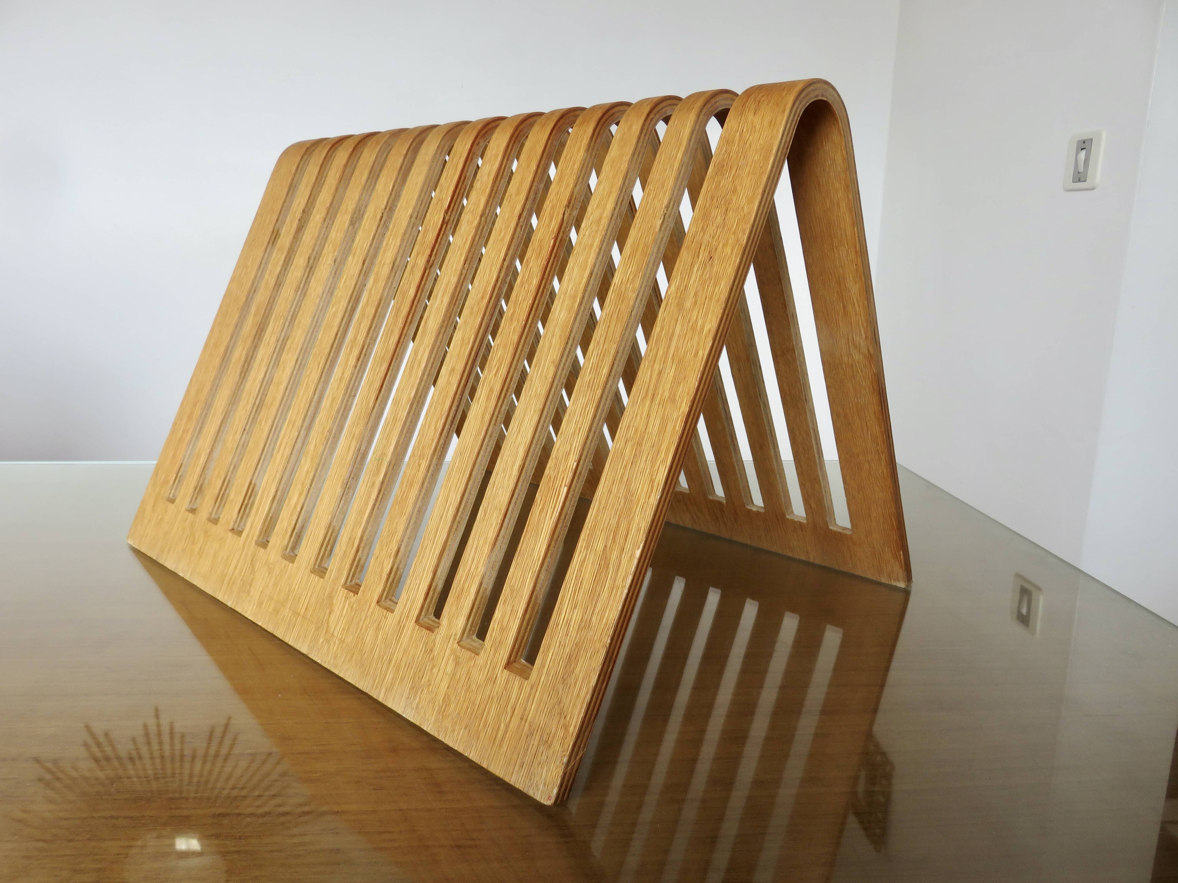 HABITAT magazine rack in bent wood 1980