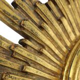 Large Gold Sun Mirror Sunburst Resine Convex 56cm