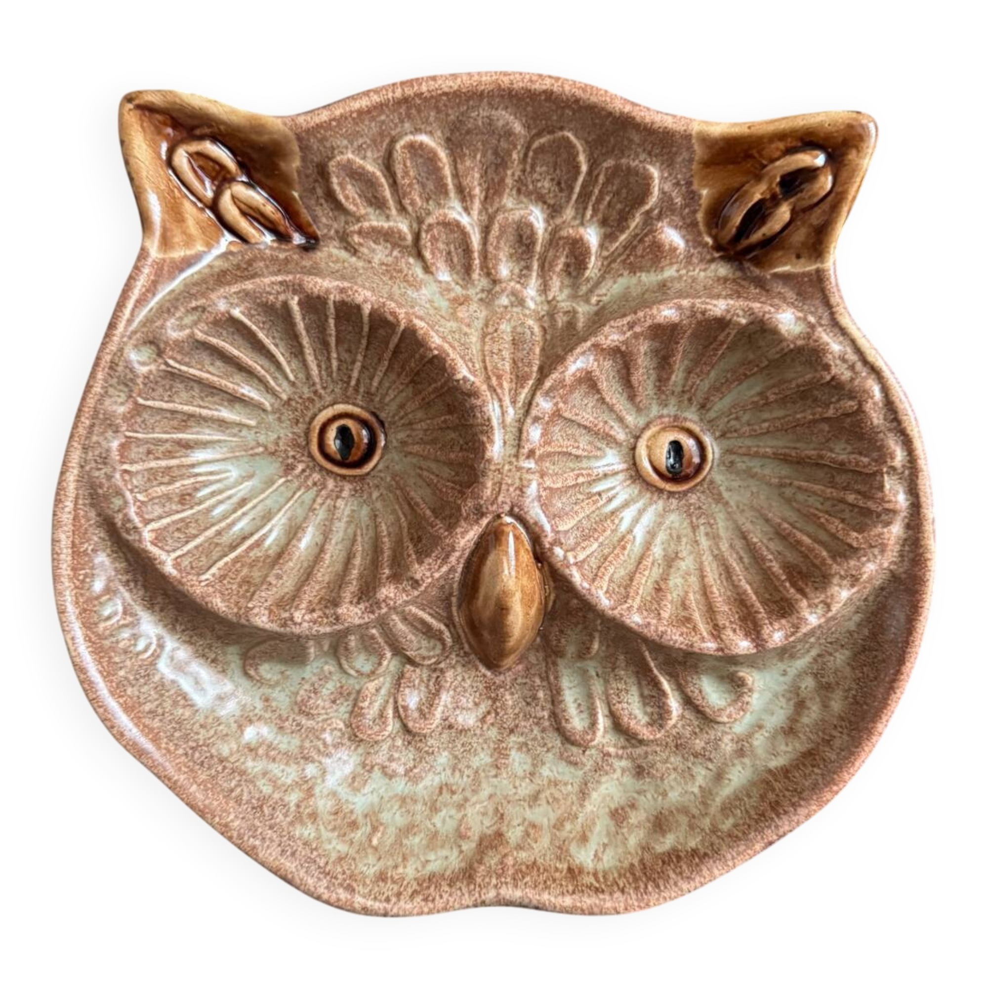 Ceramic owl catchall Vallauris 1960s