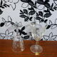 16 drinks wine, Tulip, glass shape transparent reasons silkscreens blueberries vintage 1950
