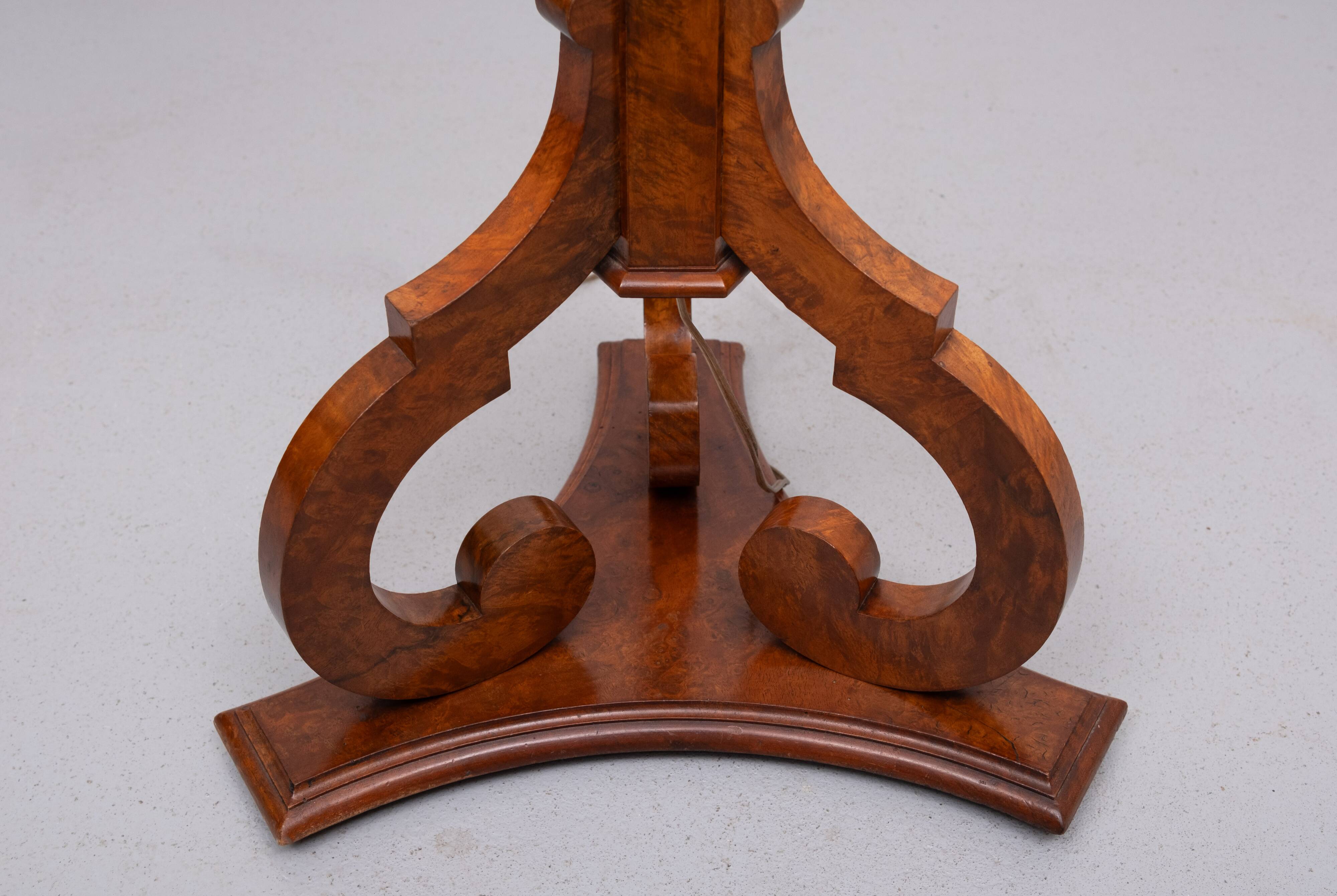 Stunning large Antique Biedermeier Burl floor lamp . Germany