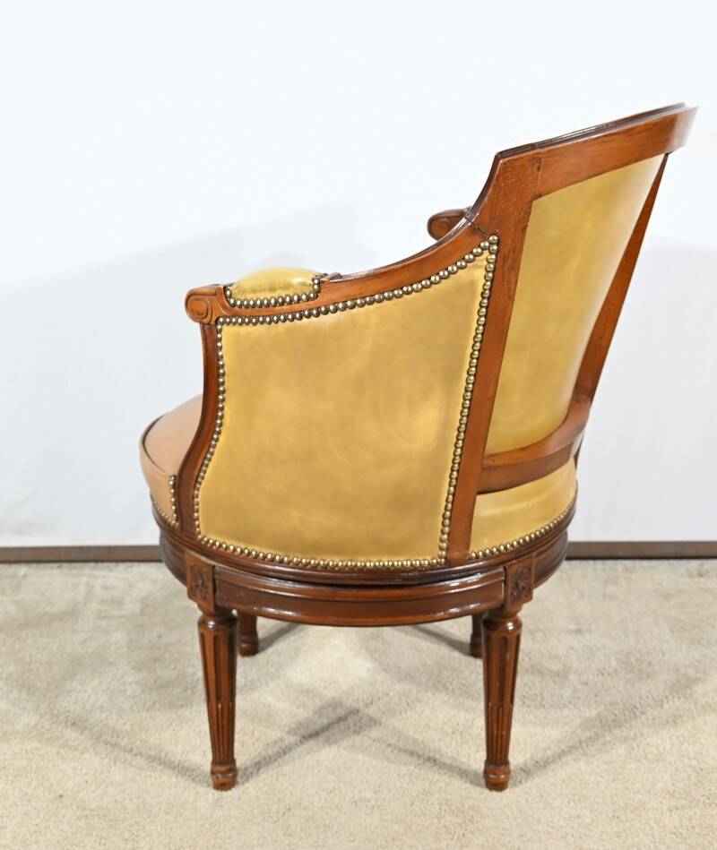 Beech Swivel Office Armchair, Louis XVI style – Late 19th century
