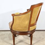 Fauteuil de Bureau Pivotant en Hêtre, style Louis XVI – Fin XIXe