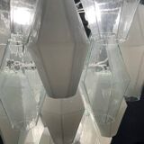 Large Polygon White Murano Glass Chandelier 1980’s