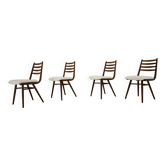 Ensemble de quatre chaises de salle à manger en bois courbé des années 1960 par Ton, Tchécoslovaquie