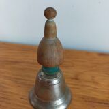 Vintage metal bell and wooden handle
