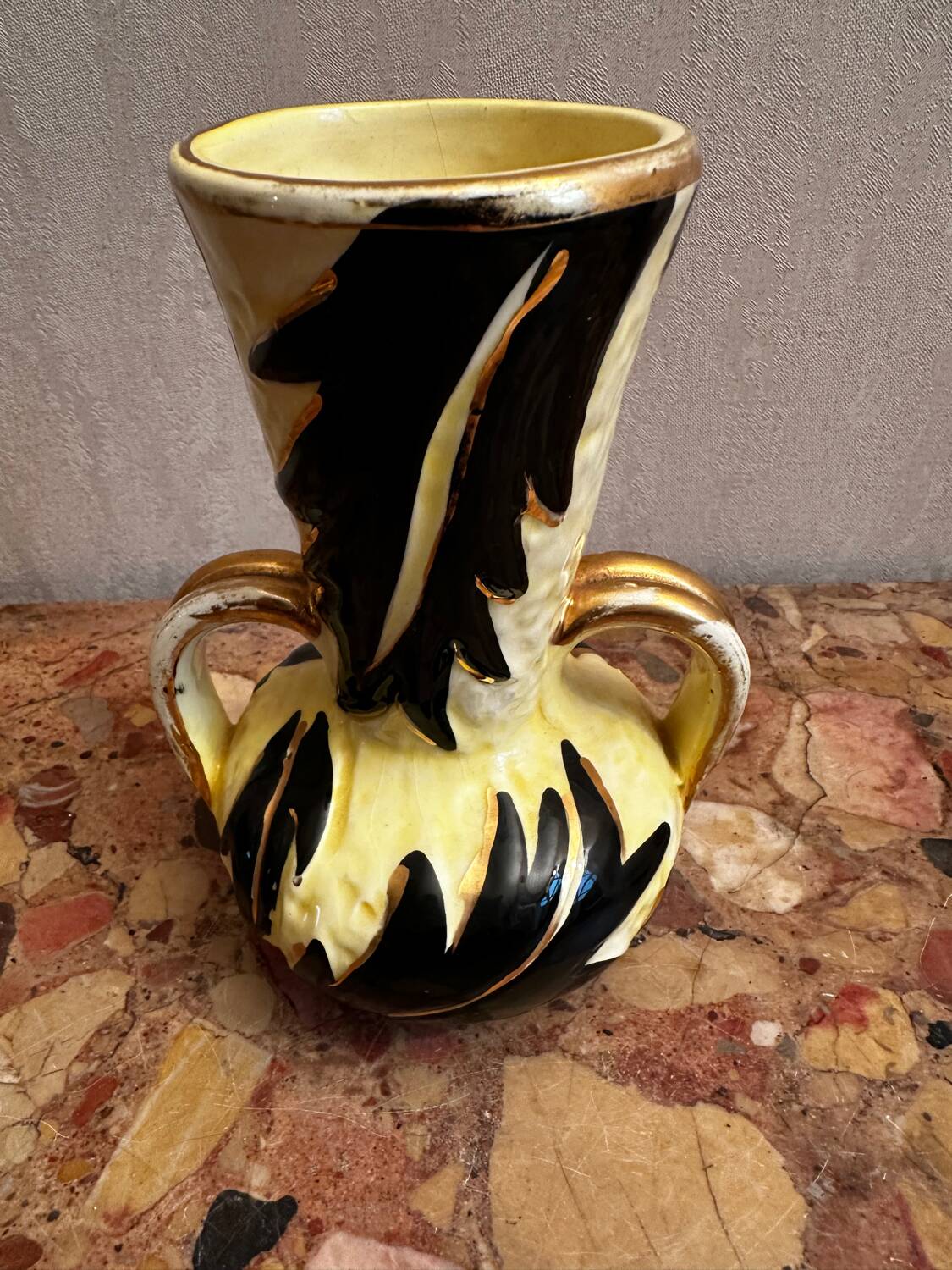 Vintage amphora vase signed JTF from Vallauris