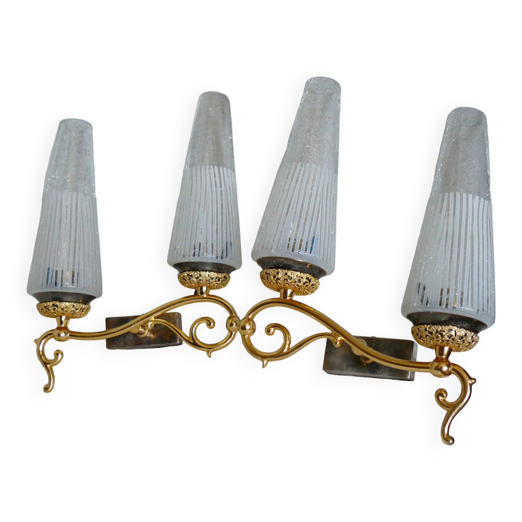 Pair of vintage double wall lamps 1950-60