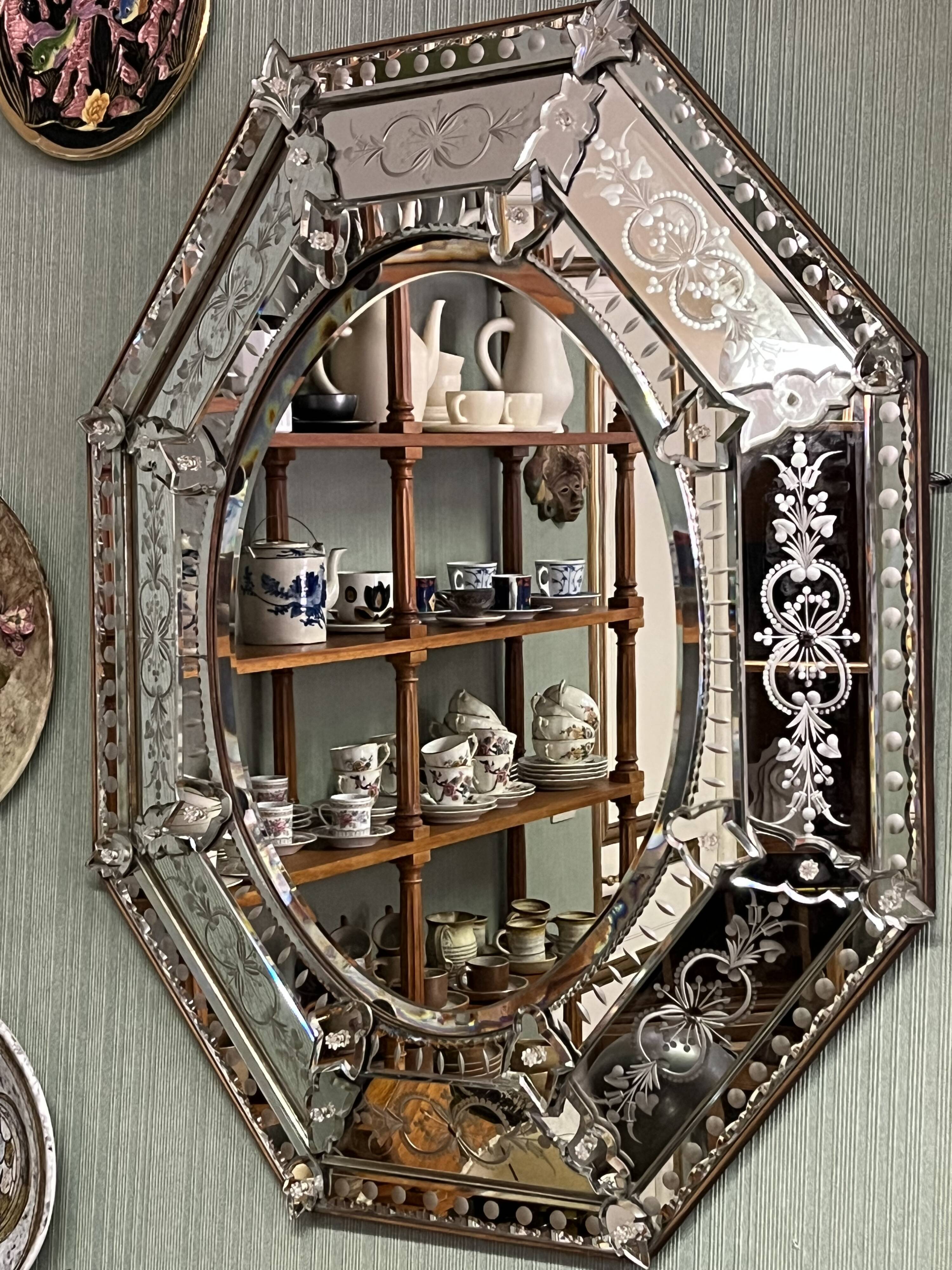 Antique Venetian mirror 86cm x 70cm