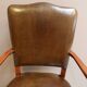 Chaise de bureau vintage en merisier et cuir