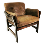 Mid-century leather armchair, Denmark, 1960s