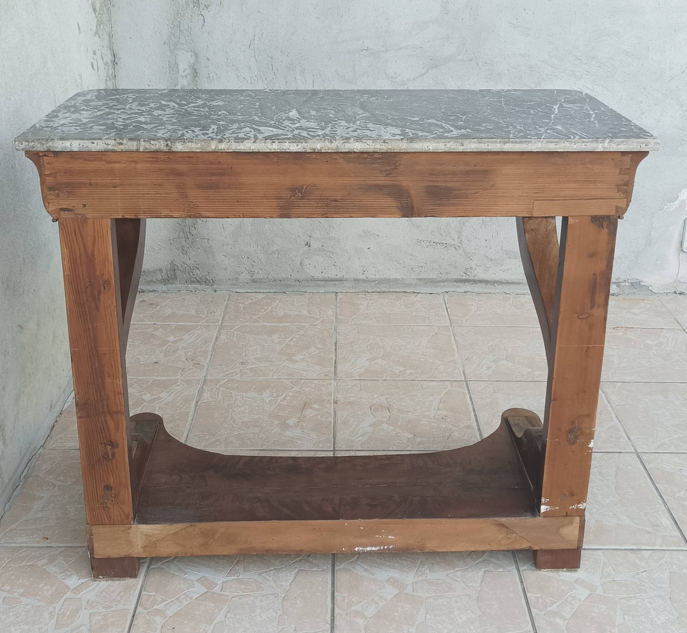 Restoration period mahogany console table