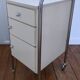 bedside table stainless steel lacquered metal 80s design