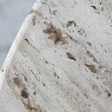 Circular travertine coffee table