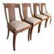 Lot de 4 chaises gondole en bois, tissu beige