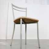 Chaise italienne vintage en paille et métal