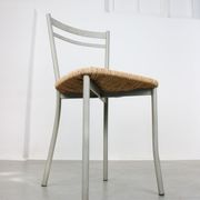 Vintage italian straw and metal chair