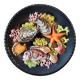 Assiette décorative barbotine