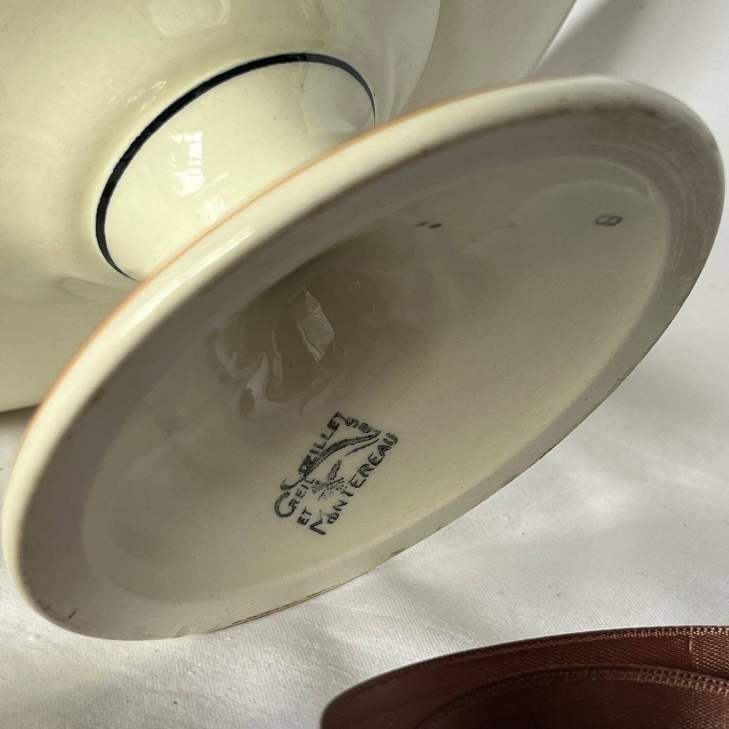 2 Creil and Montereau compote dishes