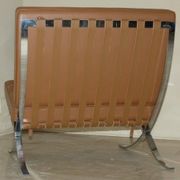 Steel and leather chair in the style of Knoll, 1980s.
