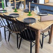 Ancienne table de ferme en bois massif patiné - 178 cm