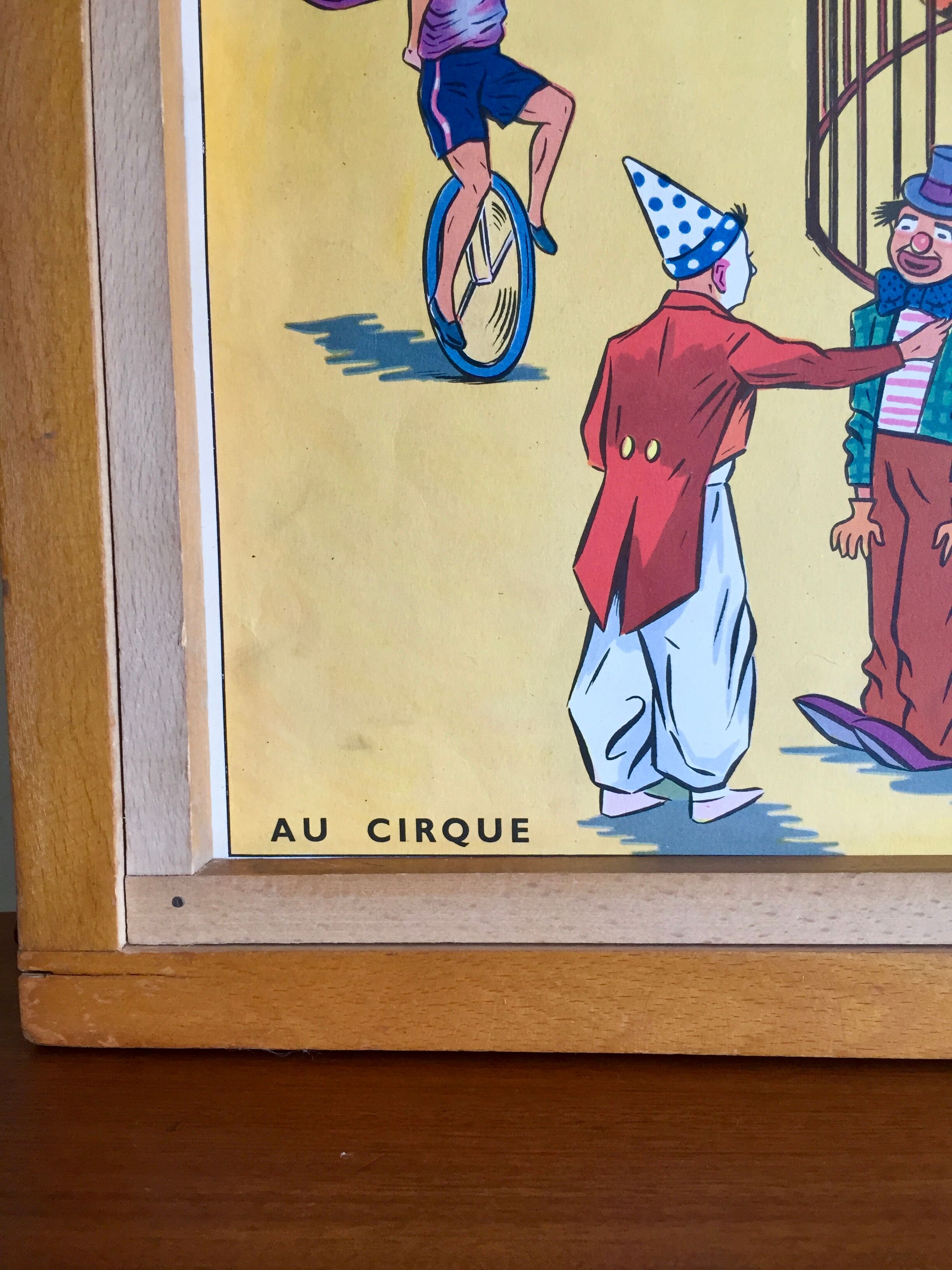 Educational poster Rossignol vintage circus years 60